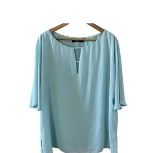 Lauren- Ralph Lauren Light Blue Women's Blouse- Size 3X